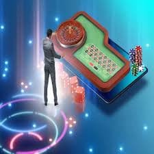 Live casino dealer sedang berinteraksi